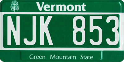 VT license plate NJK853
