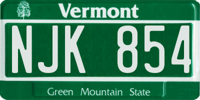VT license plate NJK854