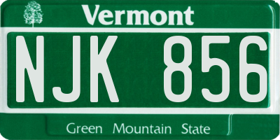 VT license plate NJK856