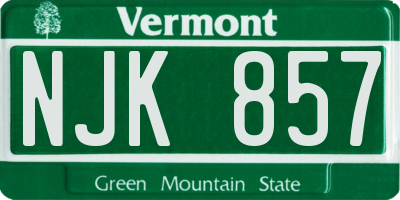 VT license plate NJK857