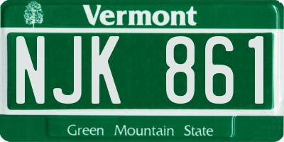 VT license plate NJK861