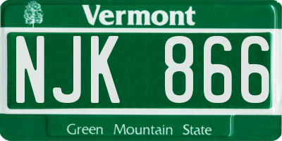 VT license plate NJK866