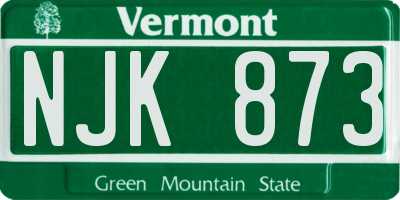 VT license plate NJK873