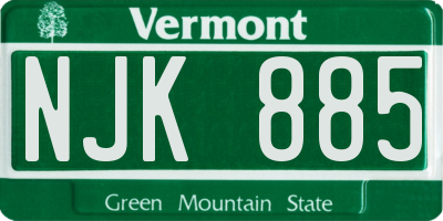 VT license plate NJK885