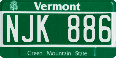 VT license plate NJK886