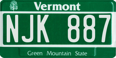VT license plate NJK887