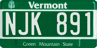 VT license plate NJK891