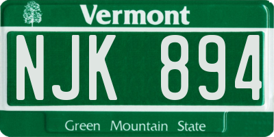 VT license plate NJK894