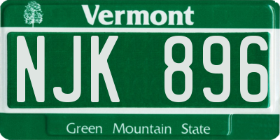 VT license plate NJK896