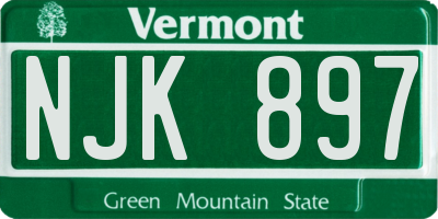 VT license plate NJK897
