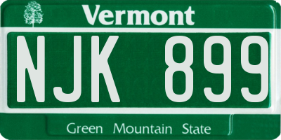 VT license plate NJK899