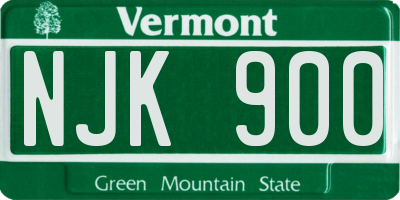 VT license plate NJK900
