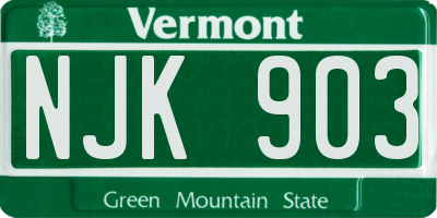 VT license plate NJK903