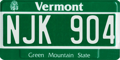VT license plate NJK904