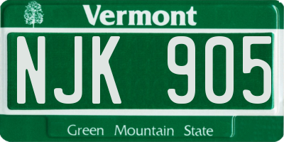 VT license plate NJK905