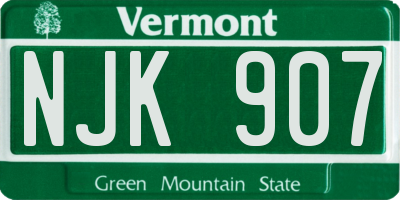 VT license plate NJK907