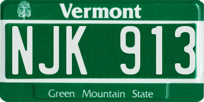 VT license plate NJK913