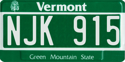 VT license plate NJK915