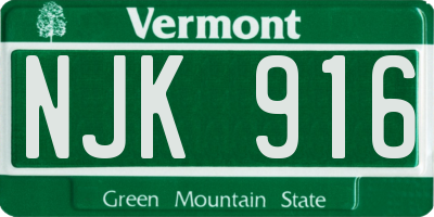 VT license plate NJK916