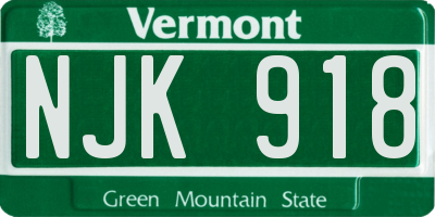 VT license plate NJK918
