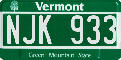 VT license plate NJK933