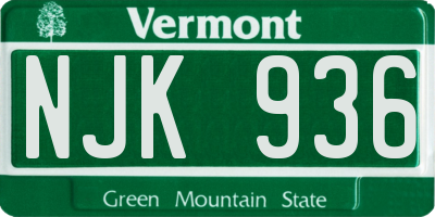 VT license plate NJK936