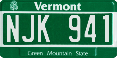 VT license plate NJK941