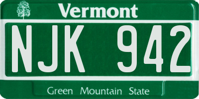 VT license plate NJK942