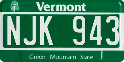 VT license plate NJK943