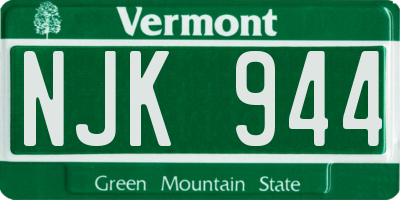 VT license plate NJK944