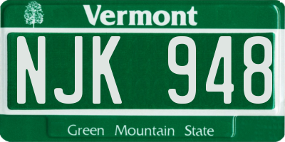 VT license plate NJK948