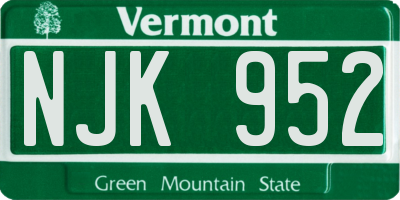 VT license plate NJK952