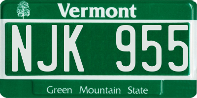 VT license plate NJK955