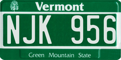 VT license plate NJK956
