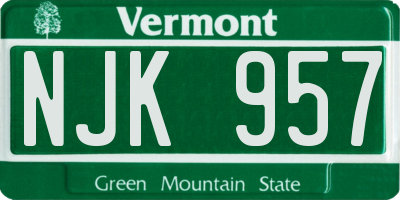 VT license plate NJK957