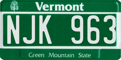 VT license plate NJK963
