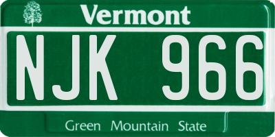 VT license plate NJK966