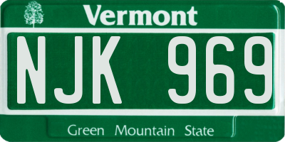 VT license plate NJK969