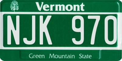 VT license plate NJK970