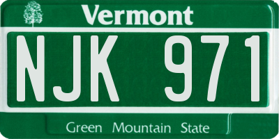 VT license plate NJK971