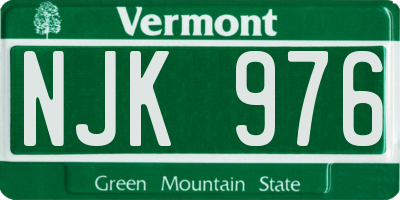 VT license plate NJK976