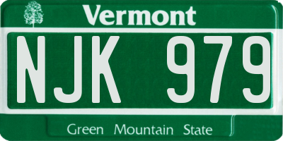VT license plate NJK979