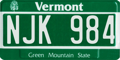 VT license plate NJK984