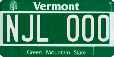 VT license plate NJL000
