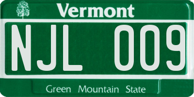 VT license plate NJL009
