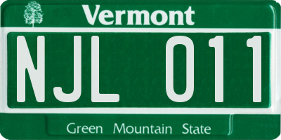 VT license plate NJL011