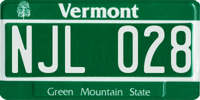 VT license plate NJL028