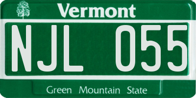 VT license plate NJL055