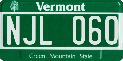 VT license plate NJL060