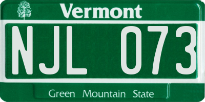 VT license plate NJL073
